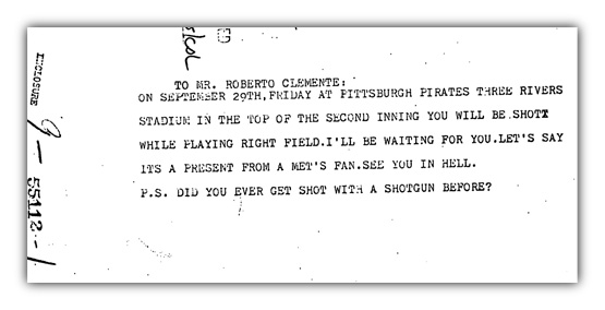 Clemente death threat