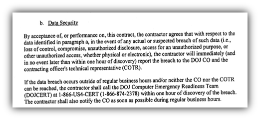 Data security breach agreement