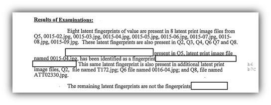 Latent fingerprints