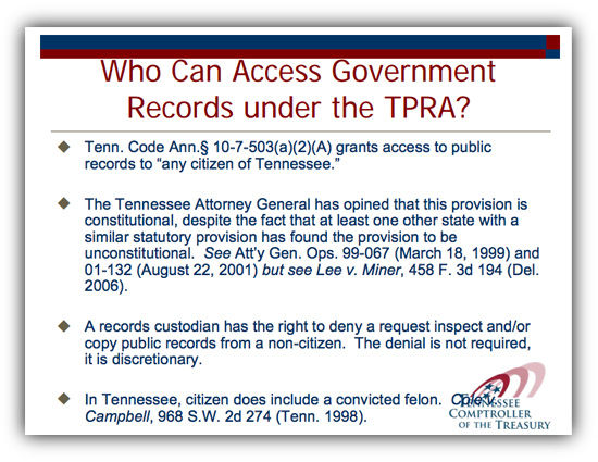 2009 TN Open Records presentation